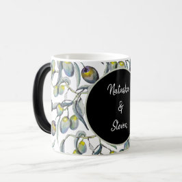 Taza Mágica Acuarela de oliva mágica pintada a mano