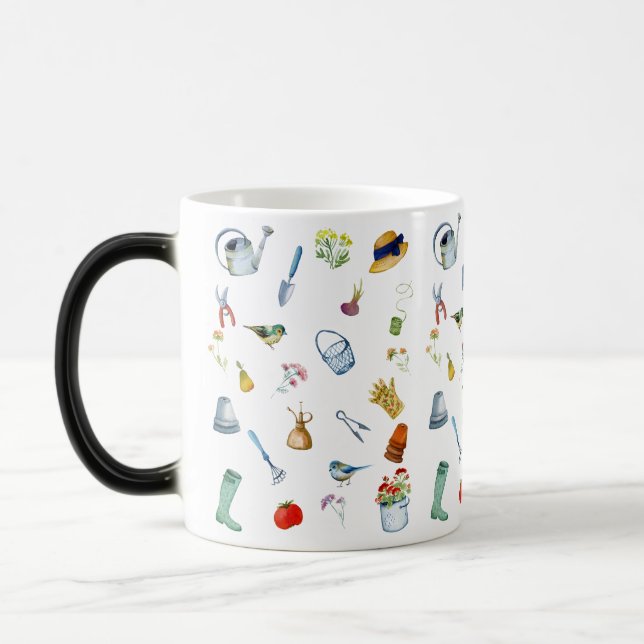 Taza Mágica Acuarela Gardening Coffee Mug (Izquierda)