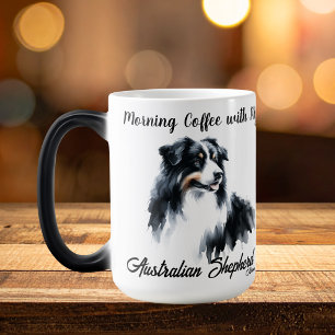 Taza Mágica Acuarela  Pastor Australiano