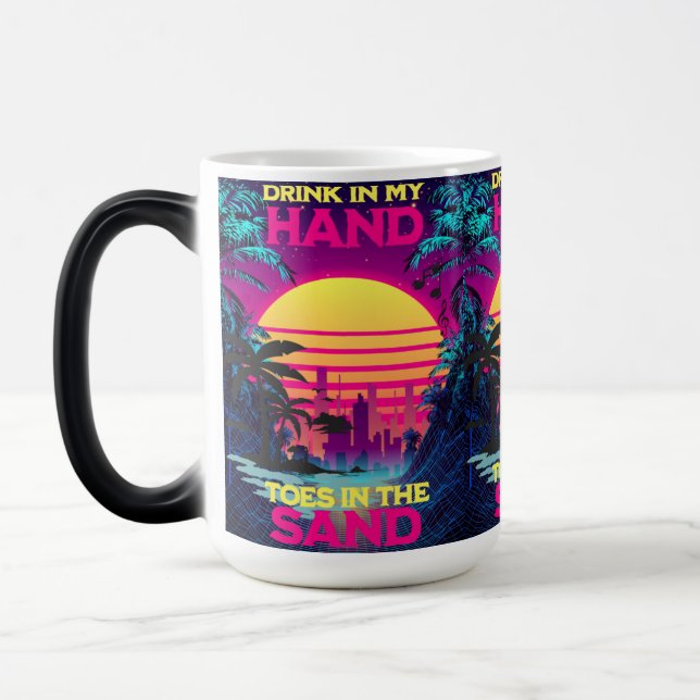 Taza Mágica Adorables Synthwave Vaporwave Tropical (Izquierda)