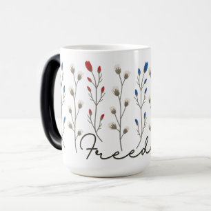 Taza Mágica Aesthetic Freedom Wildflowers Patriotic