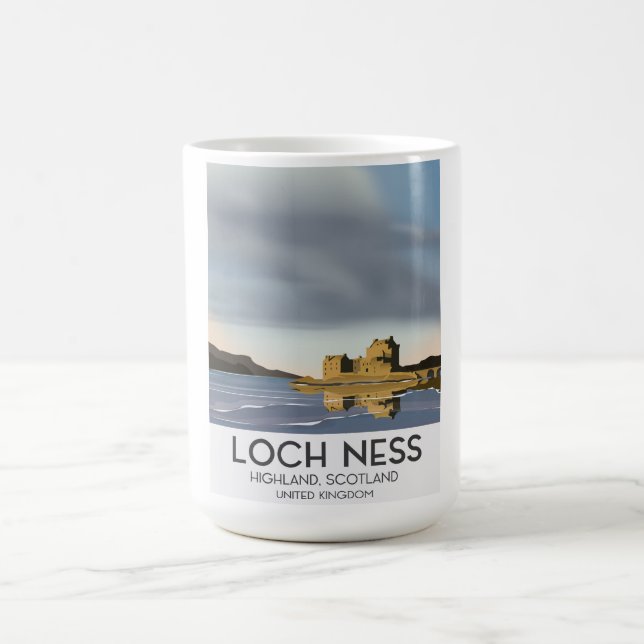 Taza Mágica Afiche de viaje de Loch Ness, Highlands, Escocia (Centro)