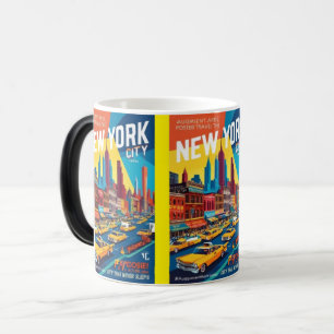 Taza Mágica Afiche de viajes de AR   Nueva York de los años 60