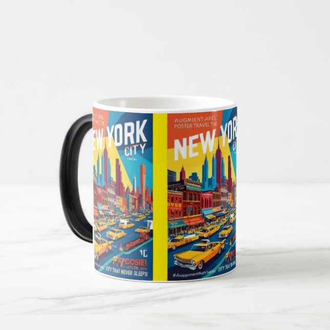 Taza Mágica Afiche de viajes de AR | Nueva York de los años 60 (Anverso izquierdo)