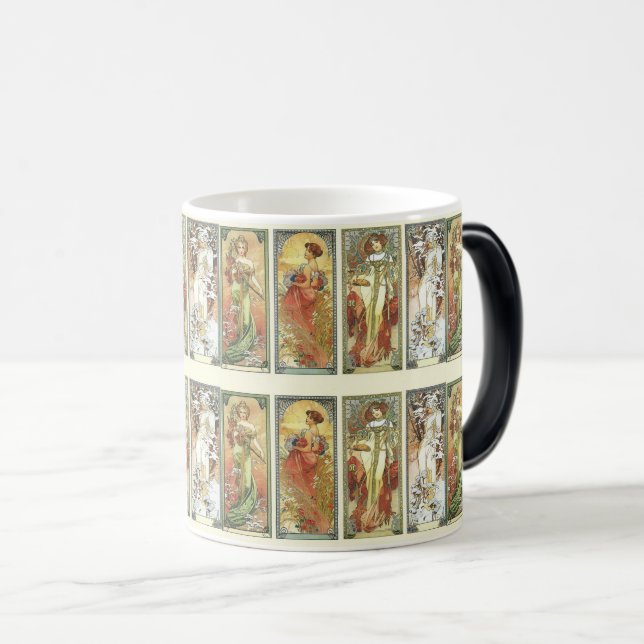 Taza Mágica Afiche elegante Art Nouveau para mujer (Anverso derecho)
