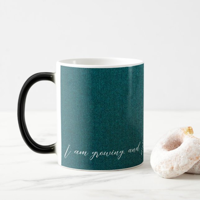 Taza Mágica Afirmación Positiva Sleek Green/Gold (Con donut)