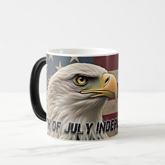 Taza Mágica Águila majestuosa y bandera - Espíritu de libertad (Anverso izquierdo)