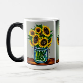 Taza Mágica Ai Generación de girasoles en jarrones