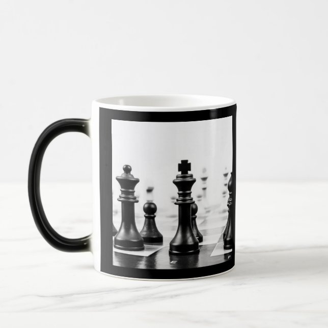 Taza Mágica Ajedrez B&W (Izquierda)