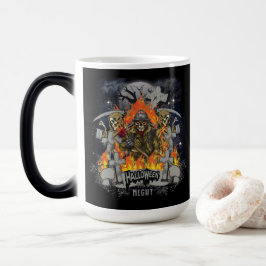 Taza Mágica Alarmante Skeleton En La Mug Nocturna De Halloween