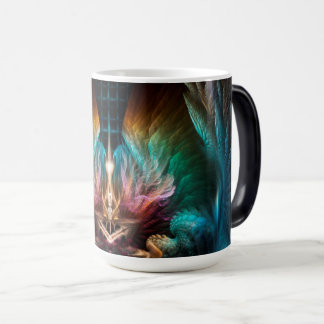 Taza Mágica Alas Del Arte De Ala Fractal Artilíneo Resumen