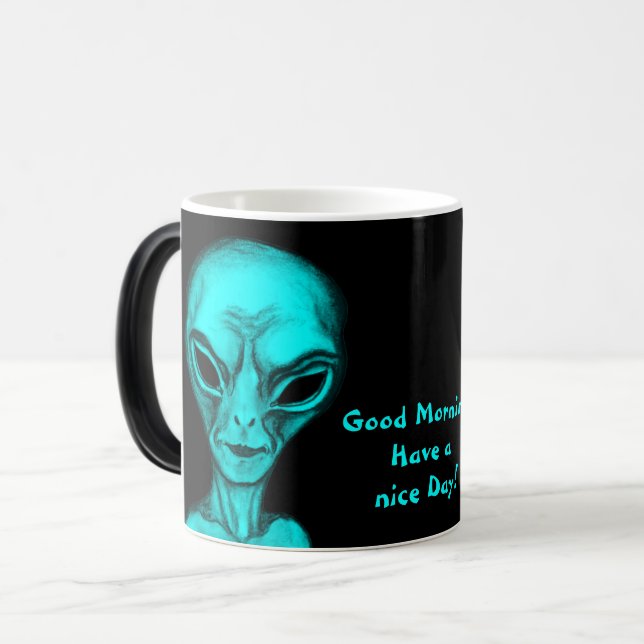 Taza Mágica Alien, Buenos Días (Anverso izquierdo)