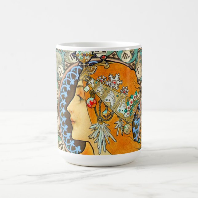 Taza Mágica Alphonse Mucha Art Nouveau Zodiac (Centro)