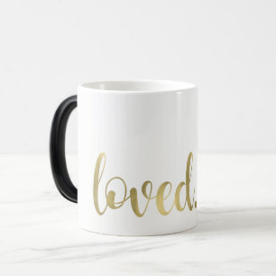 Taza Mágica Amado. Tipografía de letra script moderna y elegan