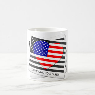 Taza Mágica Amar Estados Unidos - Bandera de los Mugs Vintage