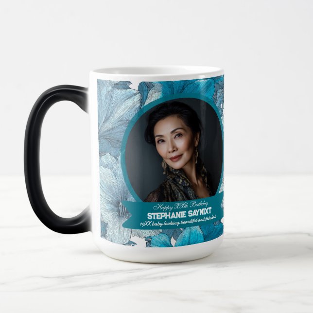 Taza Mágica Amaryllis Chic Cumpleaños 40 Boho (Izquierda)