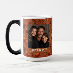 Taza Mágica Amaryllis Naranja Floral Viaje Padre Hijo