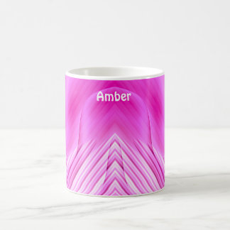 Taza Mágica AMBER ~ GLOSSY 3D Fractal rosa ~ Morphing Mug