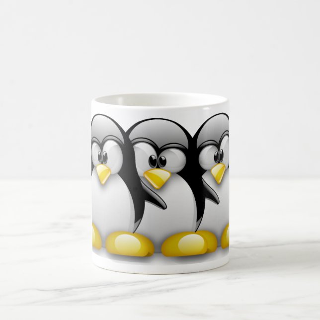 TAZA MÁGICA AMIGOS DEL PINGÜINO DE LINUX TUX (Centro)