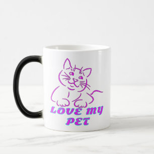 TAZA MÁGICA AMO A MI MASCOTA DE CUTE ROSA CAT