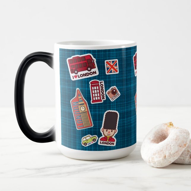 Taza Mágica Amo Londres (Con donut)