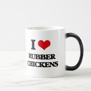 Taza Mágica Amo los pollos de goma