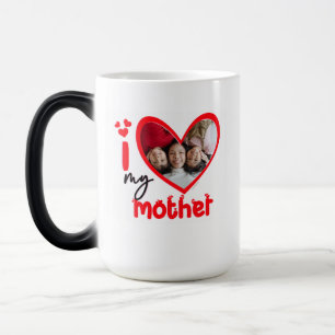 Taza Mágica Amo Mi Madre Foto Regalo Café Mug