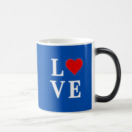 Taza Mágica Amor azul marino estilo retro