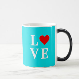 Taza Mágica Amor azul turquesa Moderno estilo