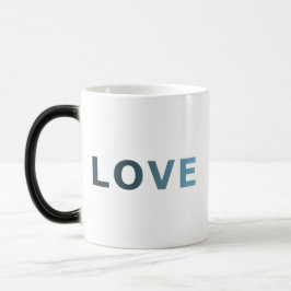 Taza Mágica AMOR en color cian pastel ombre