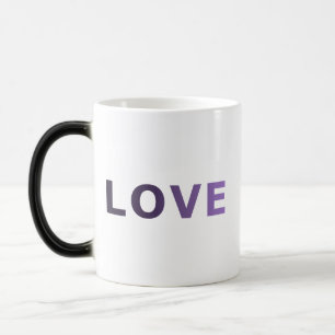 Taza Mágica AMOR en color pastel lavanda púrpura Ombre