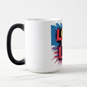 Taza Mágica "Amor por la Mug Patriótica de EEUU"
