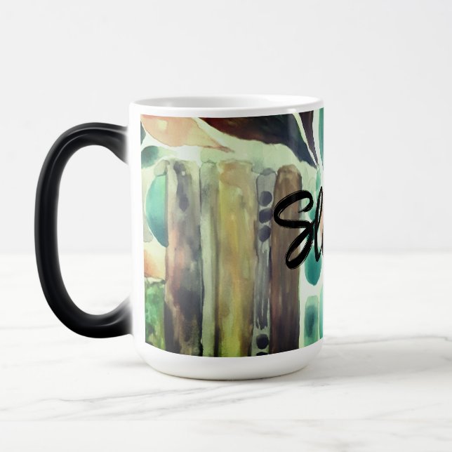 Taza Mágica Añadir nombre al follaje botánico tropical (Izquierda)