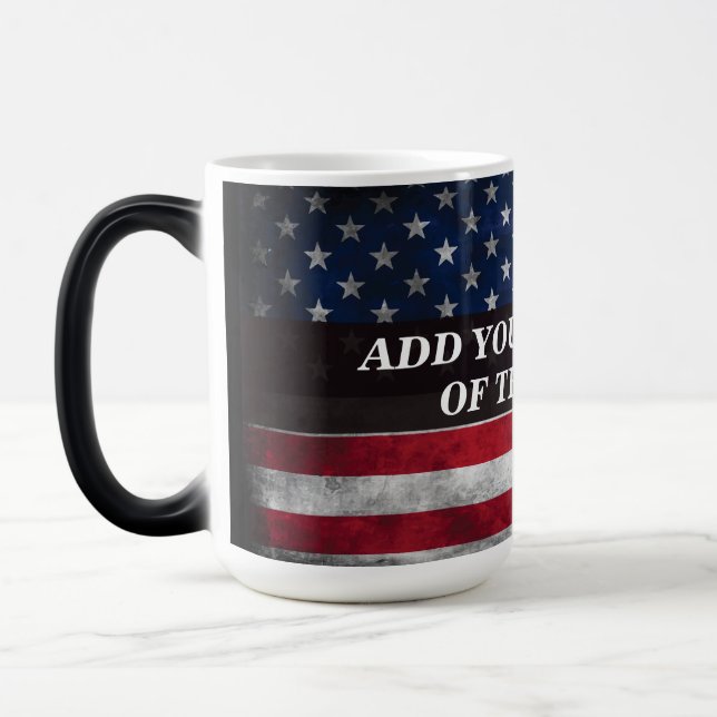 Taza Mágica Añadir tu texto a la bandera estadounidense (Izquierda)