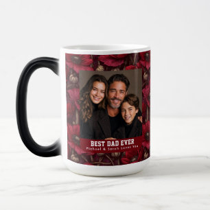 Taza Mágica Anémonas Rojas Estampado Padre Lujo