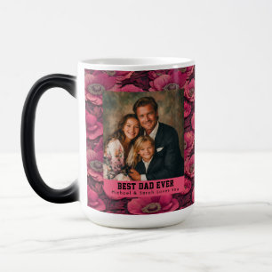 Taza Mágica Anémonas rosadas Recuerdo Floral Padre Papá