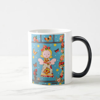 Taza Mágica ángel divertido del mok el pequeño en blauw