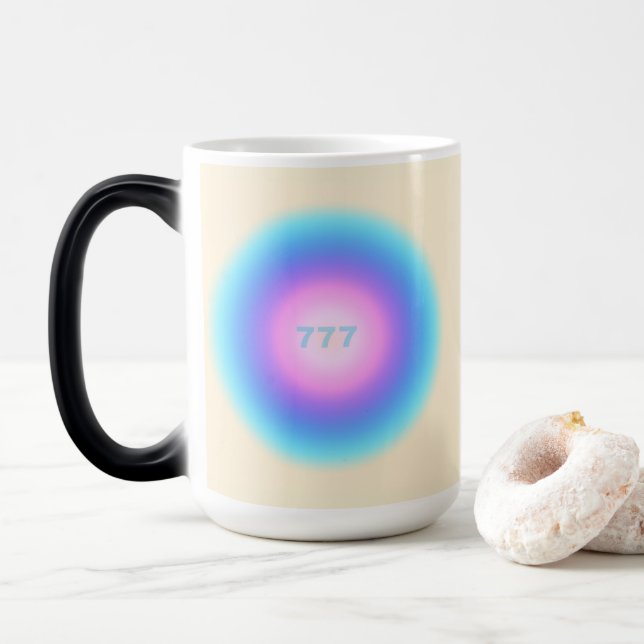 Taza Mágica Angel Números 777 - Buena fortuna (Con donut)