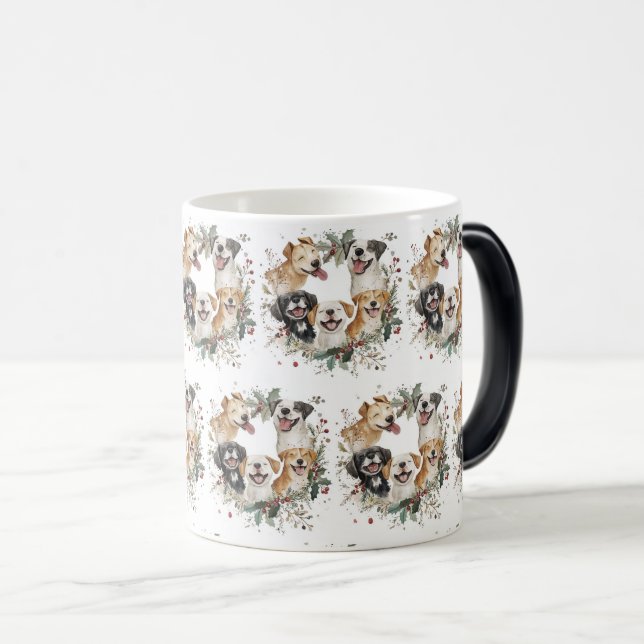 Taza Mágica Animales festivos en Navidades escriben arte (Anverso derecho)