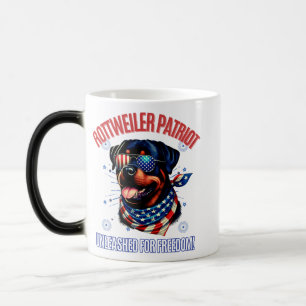 Taza Mágica Anteojos de la Bandera Americana Rottweiler 4 de j