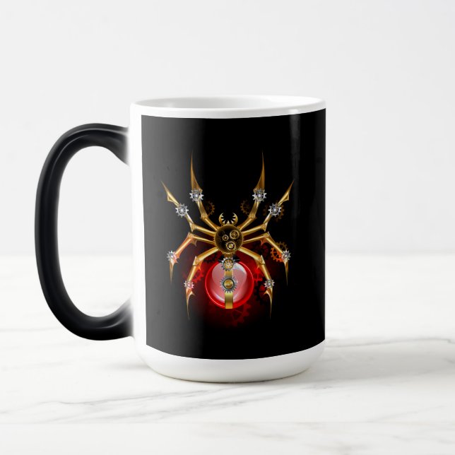 Taza Mágica Araña de vapor sobre negro (Izquierda)