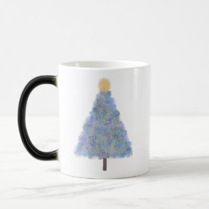 Taza Mágica Árbol de navidad azul purpurina