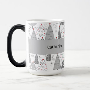 Taza Mágica Árbol de Navidad Personalizado con Nombre Patrón M