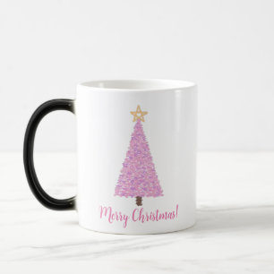 Taza Mágica Árbol de navidad rosa con estrella