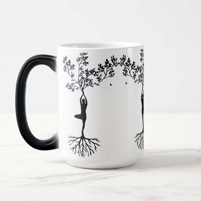 Taza Mágica Árbol posar yoga mug (Izquierda)