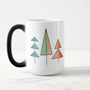 Taza Mágica árboles de arcoíris modernos de mediados de siglo