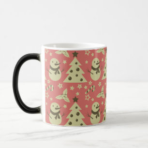 Taza Mágica Árboles de Navidad retro estrella de berry caramel