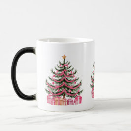 Taza Mágica Árboles de navidad rosados