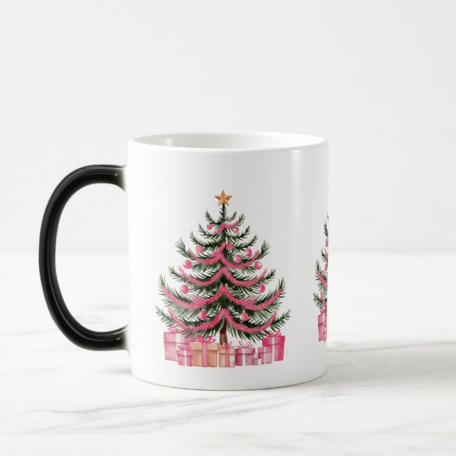 Taza Mágica Árboles de navidad rosados (Izquierda)