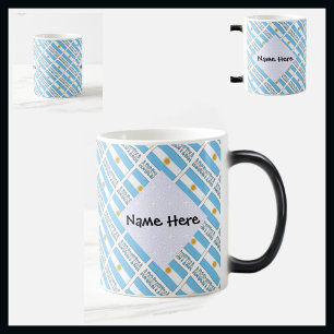 Taza Mágica Argentina y la bandera argentina con azulejos pers